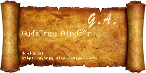 György Alpár névjegykártya